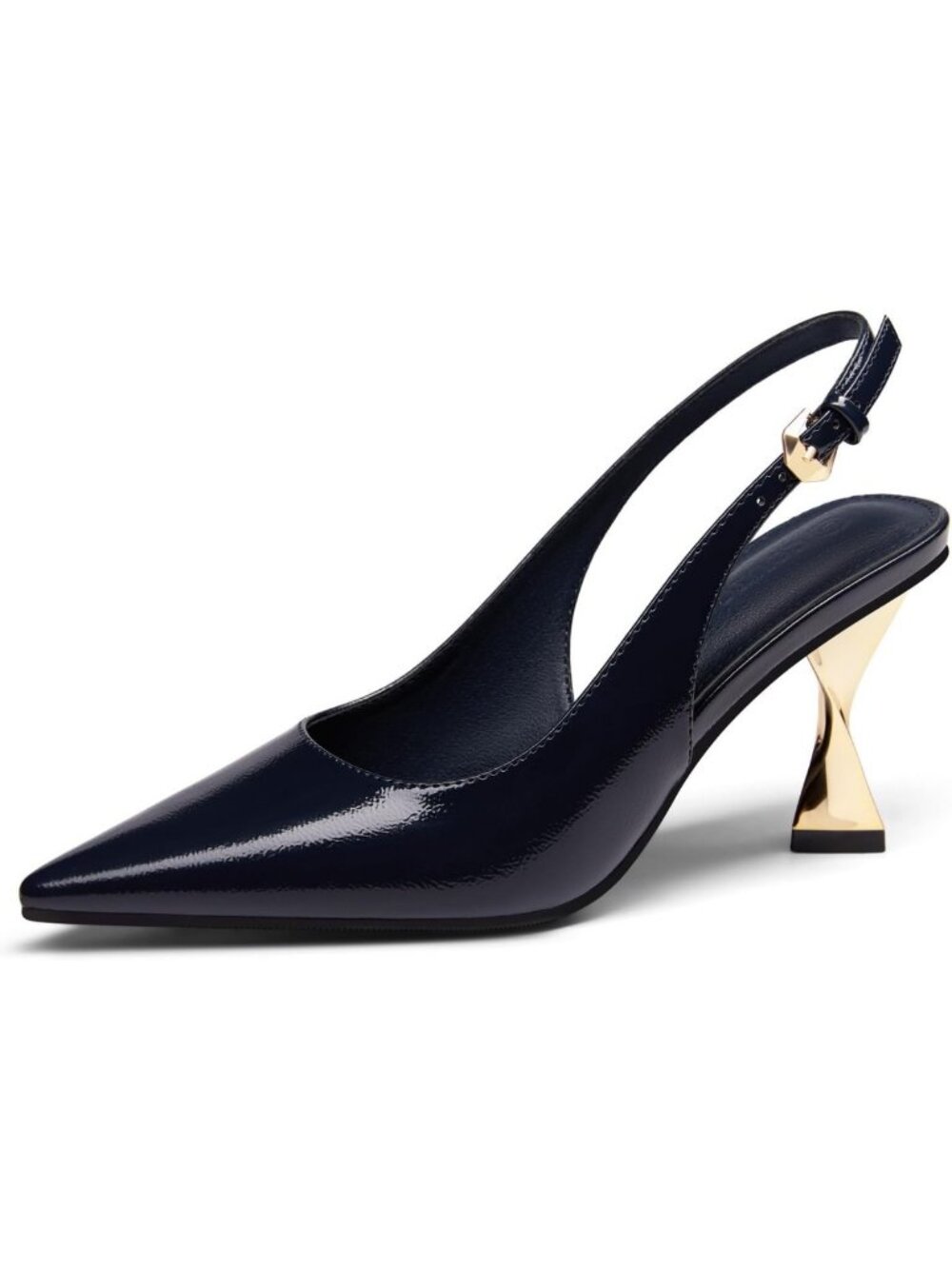 Chic Women's Slingback Kitten Heels - Pointed Closed Toe Pumps for Work